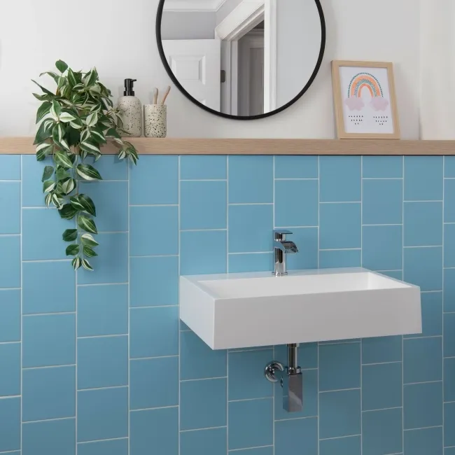 Monocolour Aire Blue Flat Matt Square 150x150