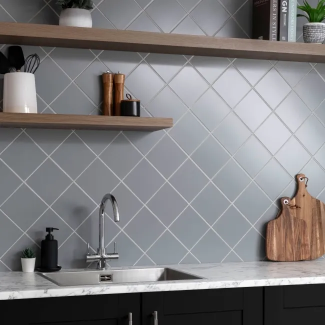 Monocolour Plata Grey Flat Matt Square 150x150