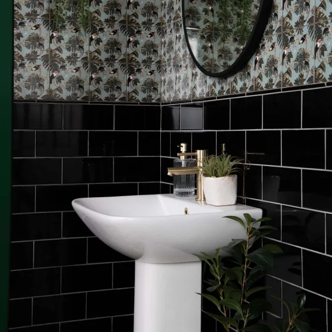 Liso Black Gloss Metro Tiles 100x200