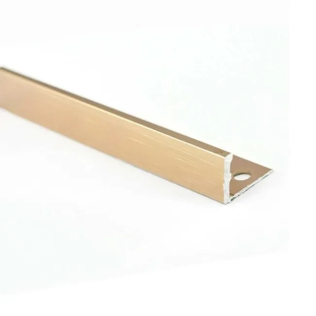 Aluminium Straight Edge Trim 10mm Brushed Copper