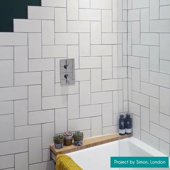 Liso White Flat Matt Metro Tiles 200x100
