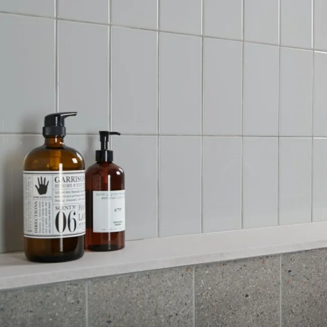 Liso Perla Grey Gloss Metro Tiles 100x200