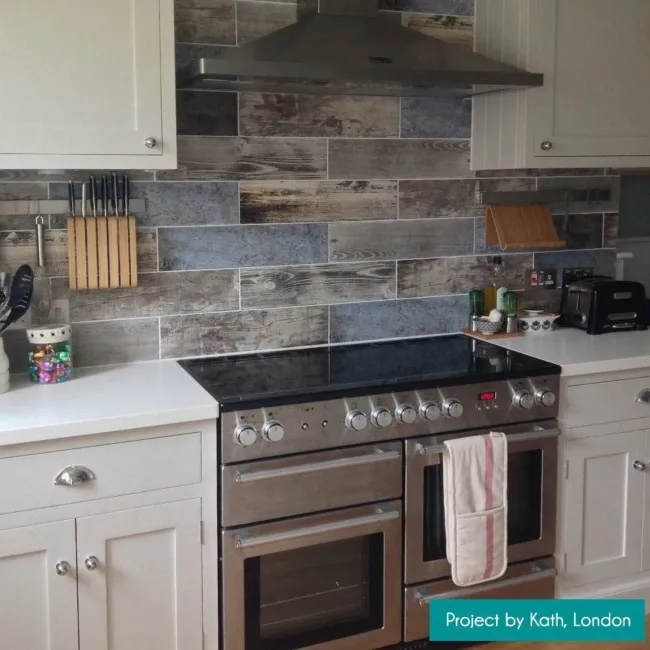 Vintage Blue Wood Effect Tile 15x60