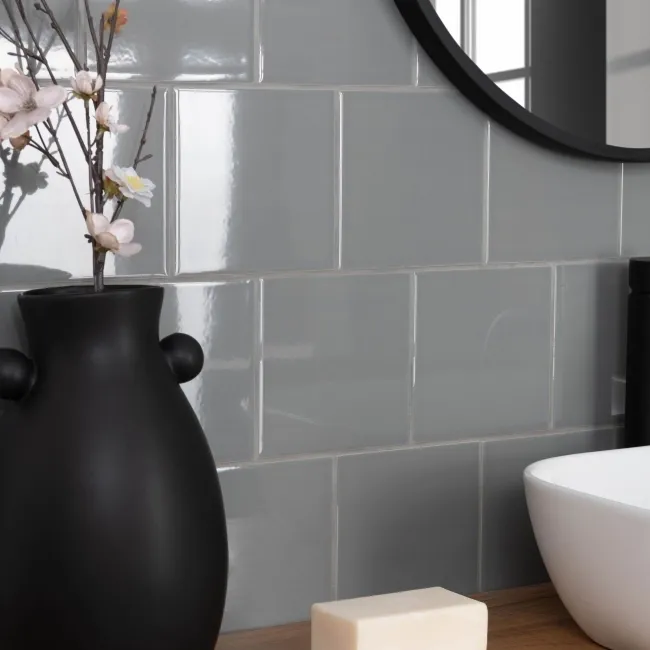 Monocolour Plata Grey Flat Gloss Square 150x150