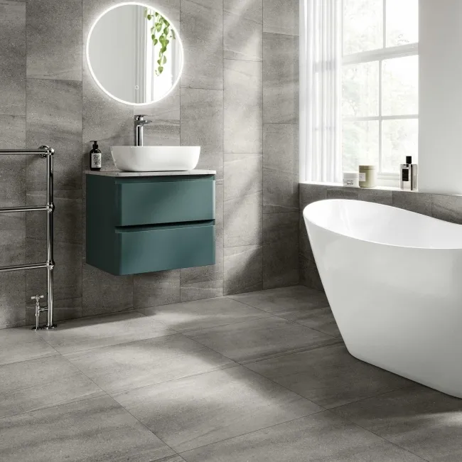 New Pietra Grey Rectified Matt Stone Effect Tile 600x300x7mm