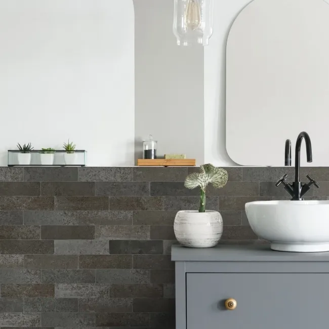 Tosca Vison Mink Grey Matt Brick Effect Tiles 62x235x9mm