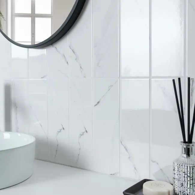 Apennine Flat Gloss Marble Effect Tile 10x30