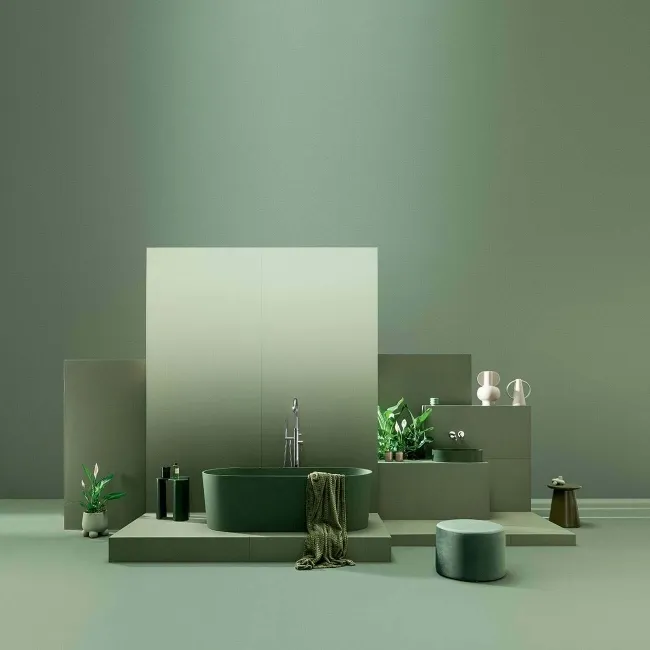 Cielo Verde Green Matt Plain Tiles 598x598