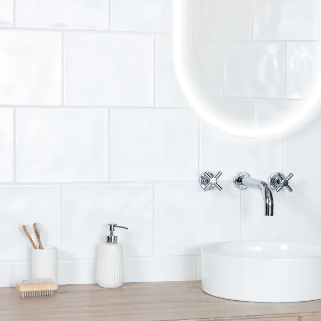 Timeless Bumpy White Gloss Tiles 250x200