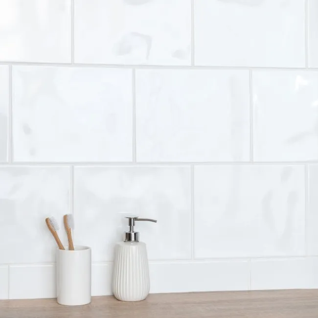 Timeless Bumpy White Gloss Tiles 250x200