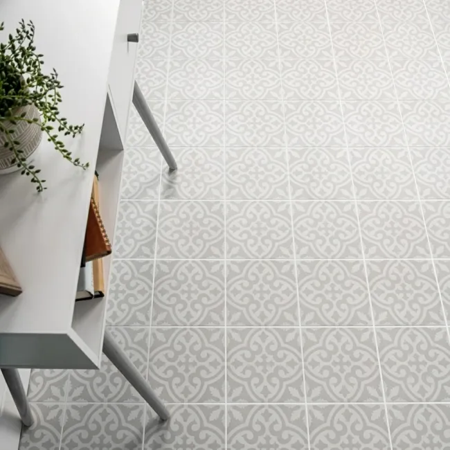 Juvel Grey Matt Patterned Wall and Floor Tiles