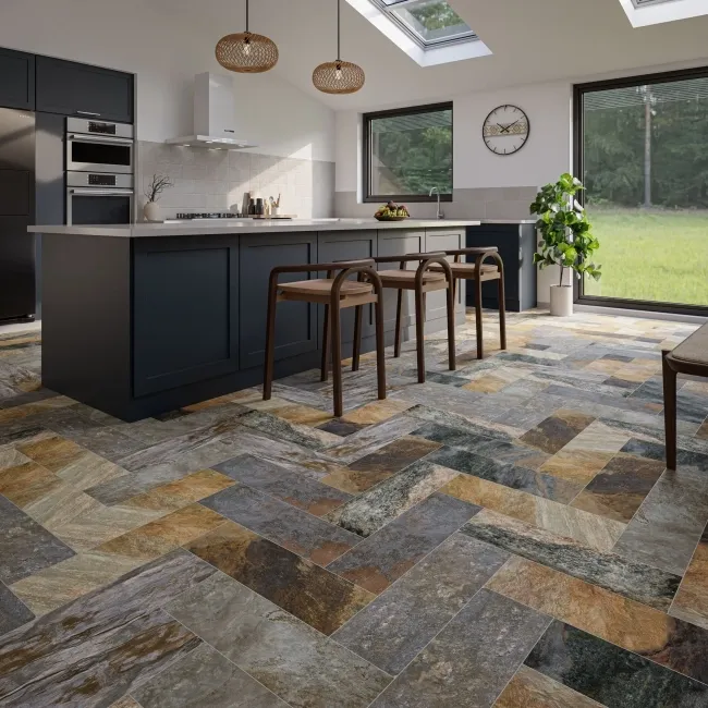 Rodeno Mix Matt Slate Effect Wall and Floor Tiles 570x190