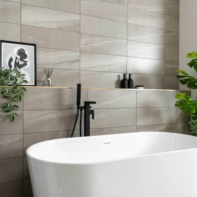 Burlington Taupe Stone Effect Tiles 200x600