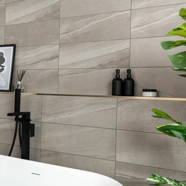 Burlington Taupe Stone Effect Tiles 200x600