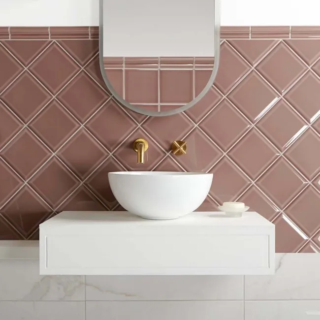 Modern Heritage Powder Room Bevelled Tiles