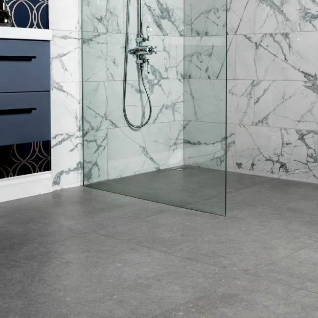 Loft Concrete Dark Grey Concrete Effect Tiles