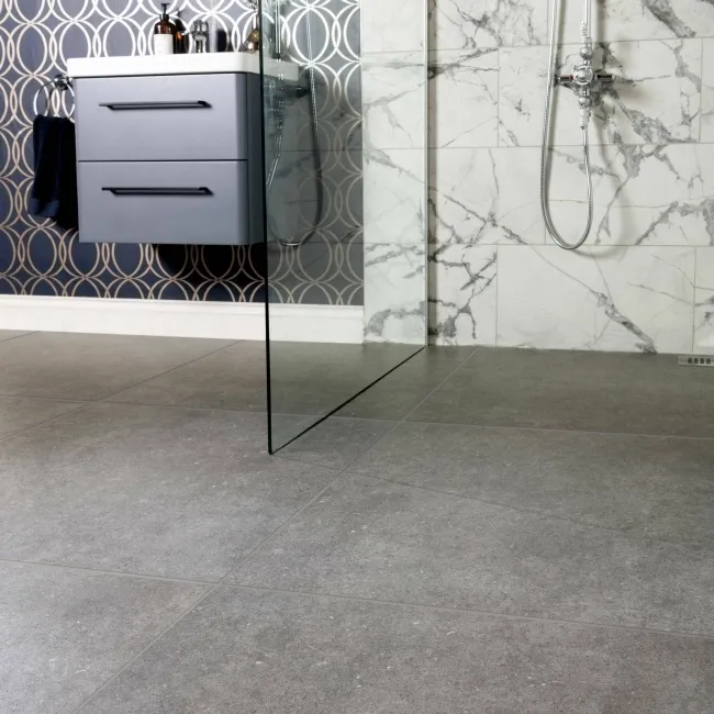 Loft Concrete Dark Grey Concrete Effect Tiles