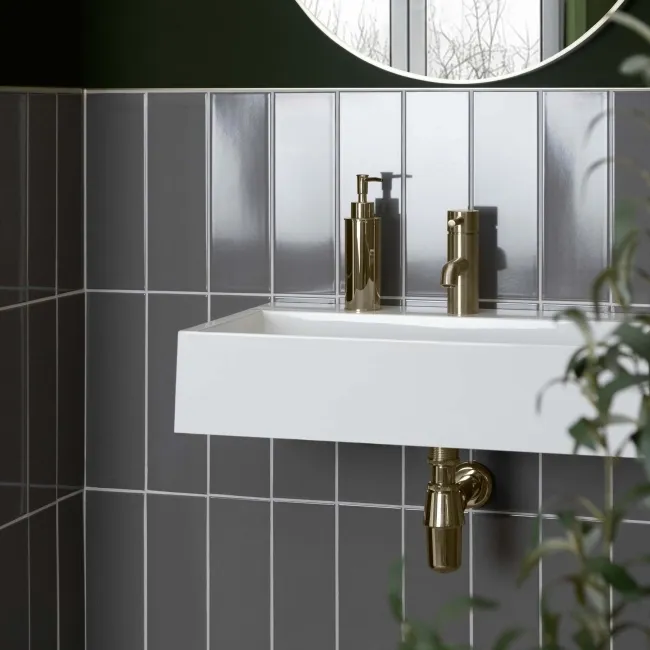 Bricks Dark Grey Gloss Ceramic Metro Wall Tiles 300x100x7mm