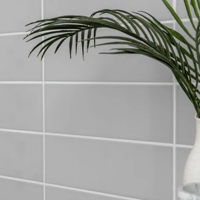 Bricks Light Grey Gloss Ceramic Metro Wall Tiles 300x100x7mm