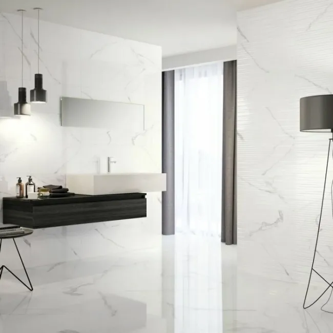Polaris Polished Marble Effect Tile 600x600