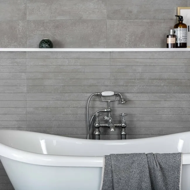 Porto Grey Matt Decor Concrete Effect Wall Tiles