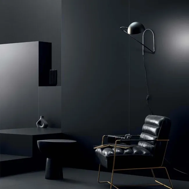 Cielo Nero Black Matt Plain Tiles 598x598