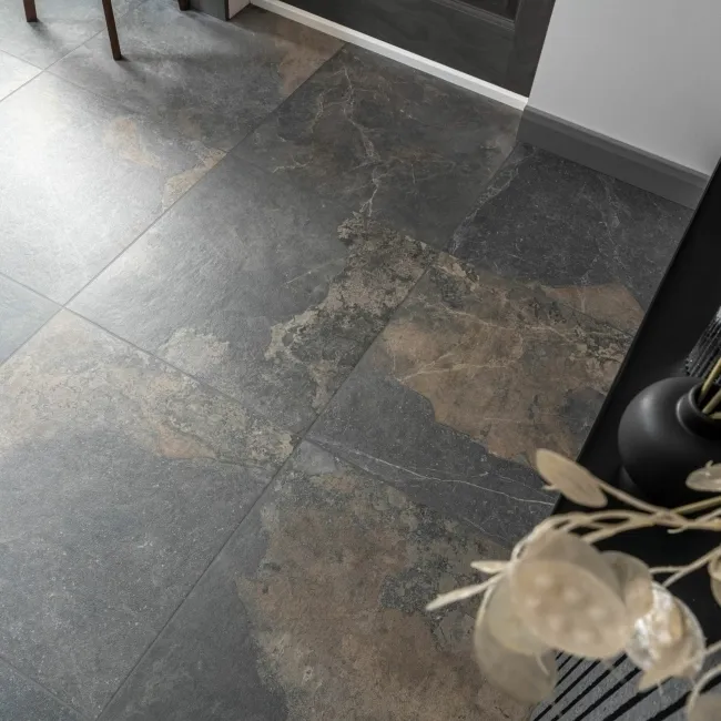 Strato Natural Rustic Black Slate Effect Matt Sparkle 600X600