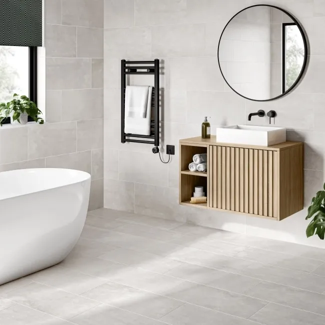 Tapa Light Bone Rectified Matt Stone Effect Tile 600x300x7mm