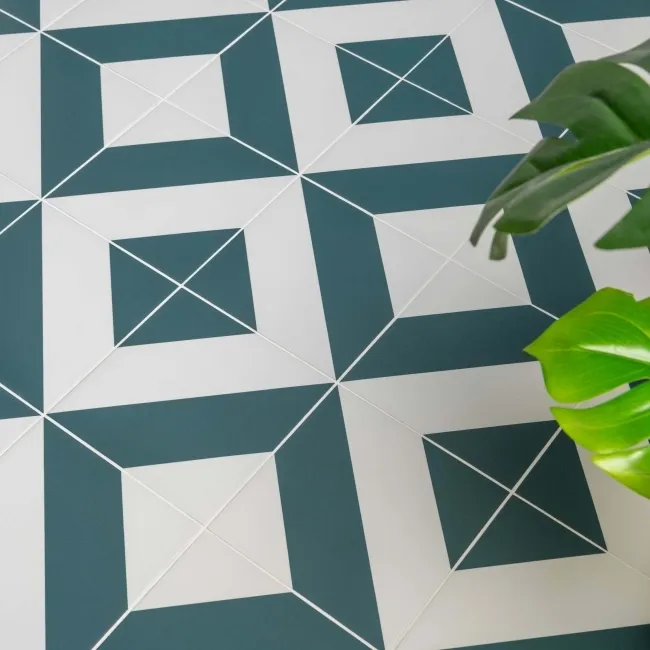 Zebra Green and White Matt Striped Wall and Floor Tiles