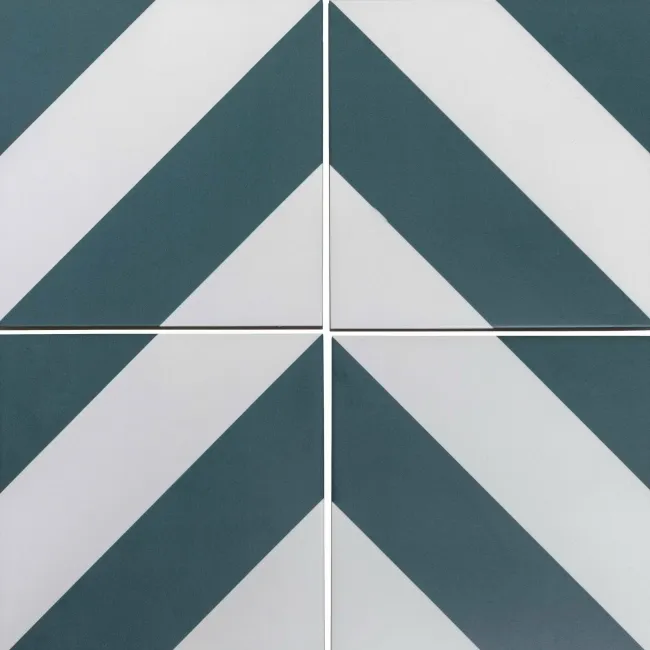 Zebra Green and White Matt Striped Wall and Floor Tiles