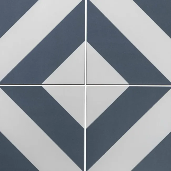 Zebra Blue and White Matt Striped Wall and Floor Tiles