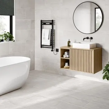 Tapa Light Bone Rectified Matt Stone Effect Tile 600x300x7mm