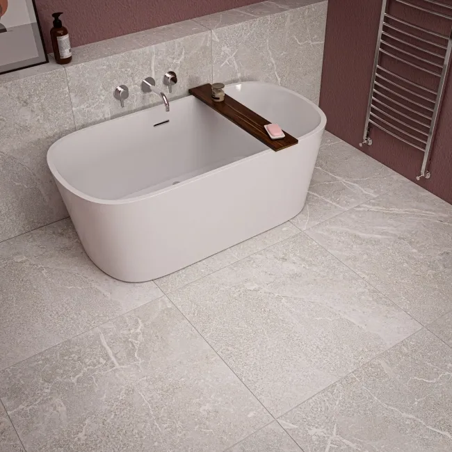 Toulouse White Stone Effect Tiles 90x90