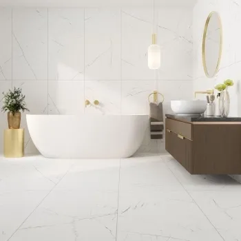 Marmo Thassos White Marble Effect Wall and Floor Tiles 1197x597