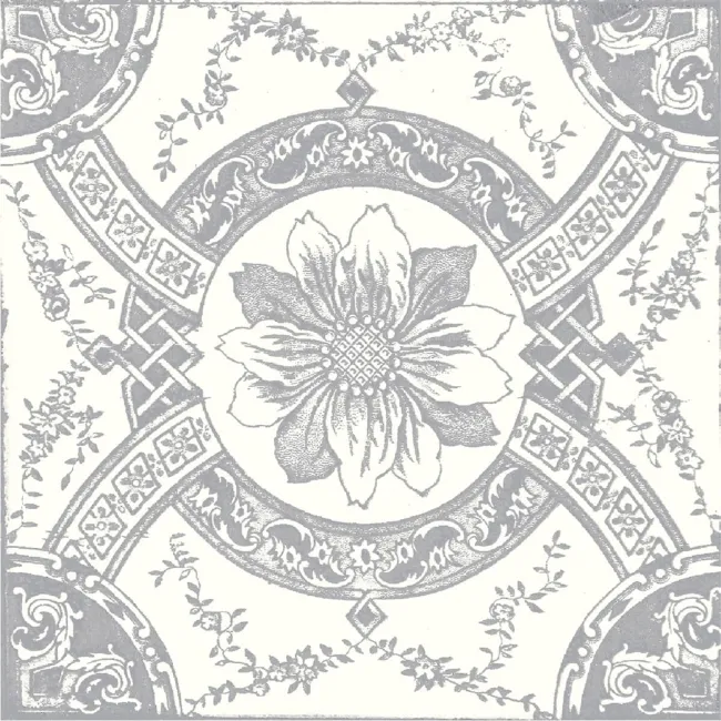 Nikea Grey Patterned  Matt Porcelain Wall and Floor Tile