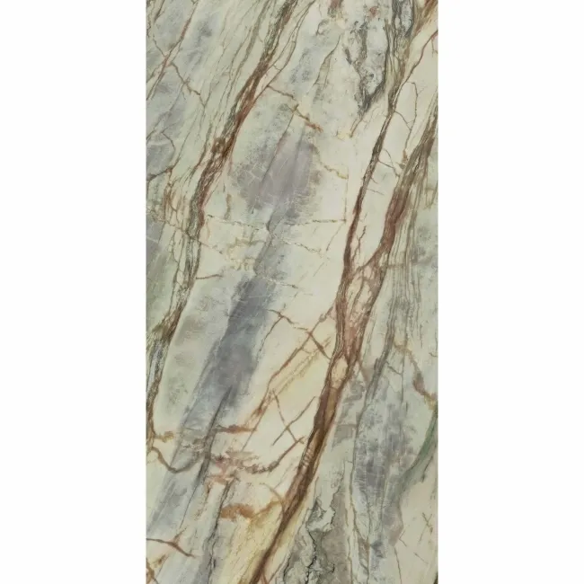 Abstract Rectified Polished Porcelain Green Floor Tiles