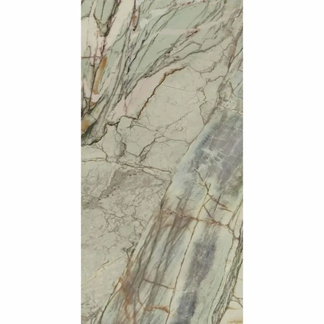 Abstract Rectified Polished Porcelain Green Floor Tiles