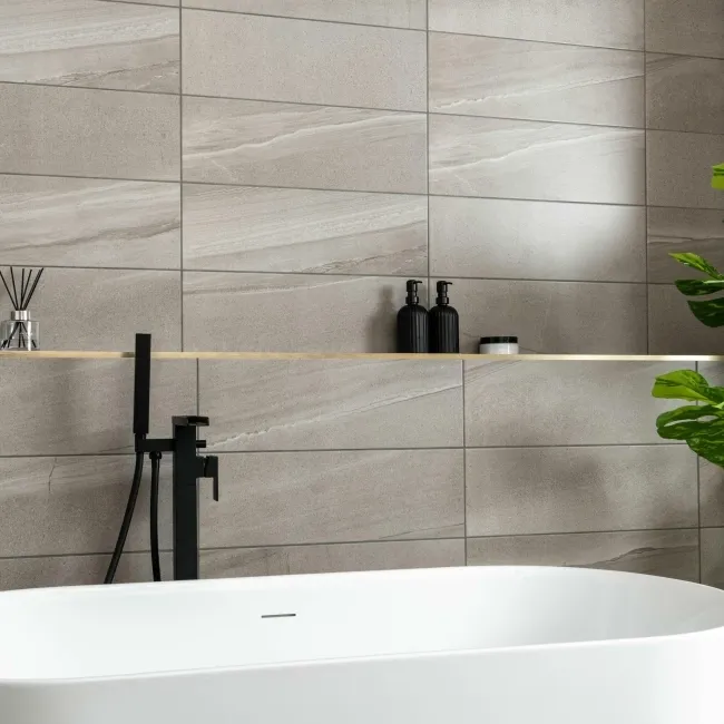 Burlington Taupe Stone Effect Tiles 200x600