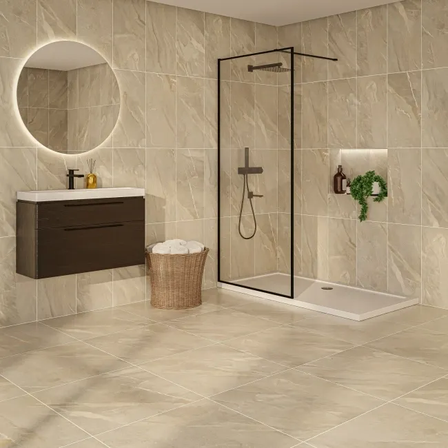 Granby Beige Matt Stone Effect Wall And Floor Rectified Tiles