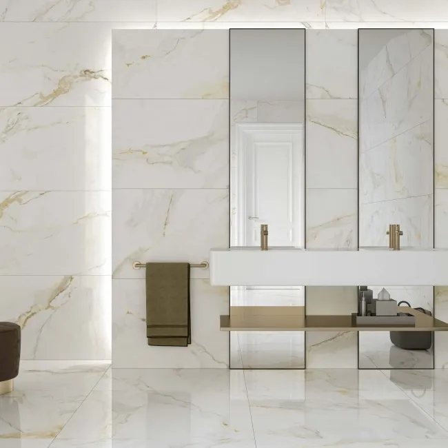 Marshall Gold Vein Polished Marble Effect Tiles 1200x1200