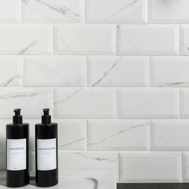 Apennine Bevelled Matt Marble Effect Tile 10x20