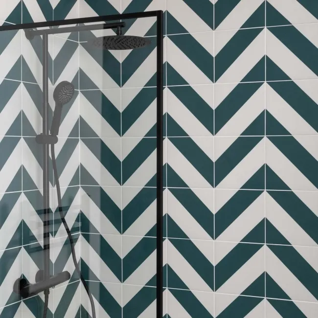 Zebra Green and White Matt Striped Wall and Floor Tiles