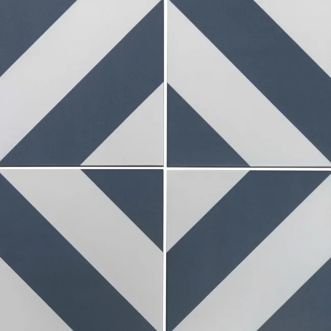 Zebra Blue and White Matt Striped Wall and Floor Tiles