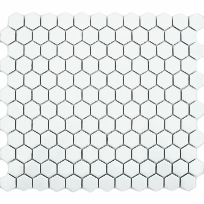 Pixel White Hexagon Gloss 23x23