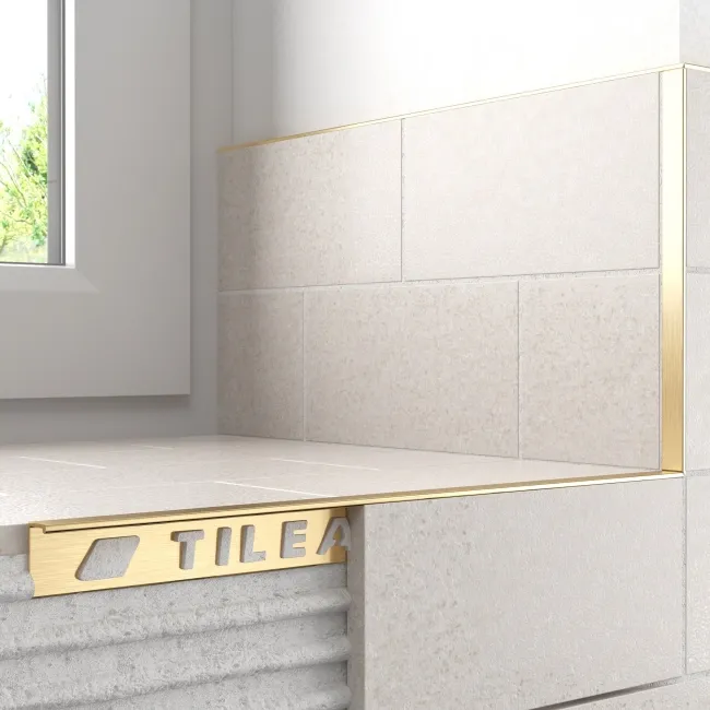 12mm Matt Gold Square Edge Metal Trim