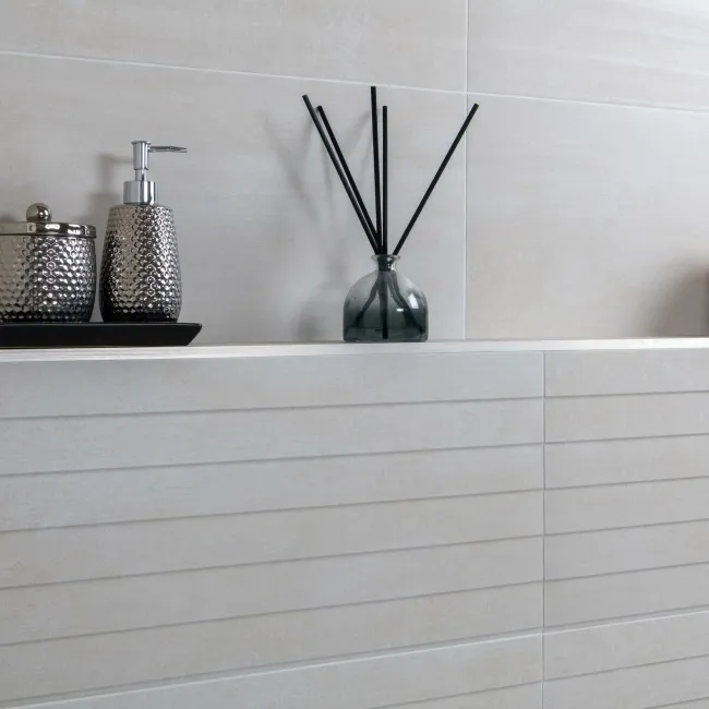 Porto Ivory Matt Decor Concrete Effect Wall Tiles