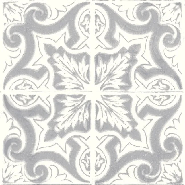 Nikea Grey Patterned  Matt Porcelain Wall and Floor Tile