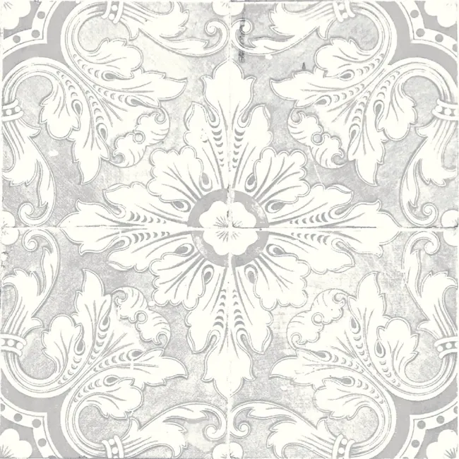 Nikea Grey Patterned  Matt Porcelain Wall and Floor Tile