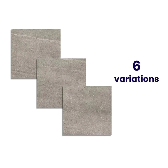 New Pietra Grey Rectified Matt Stone Effect Tile 600x600x7mm