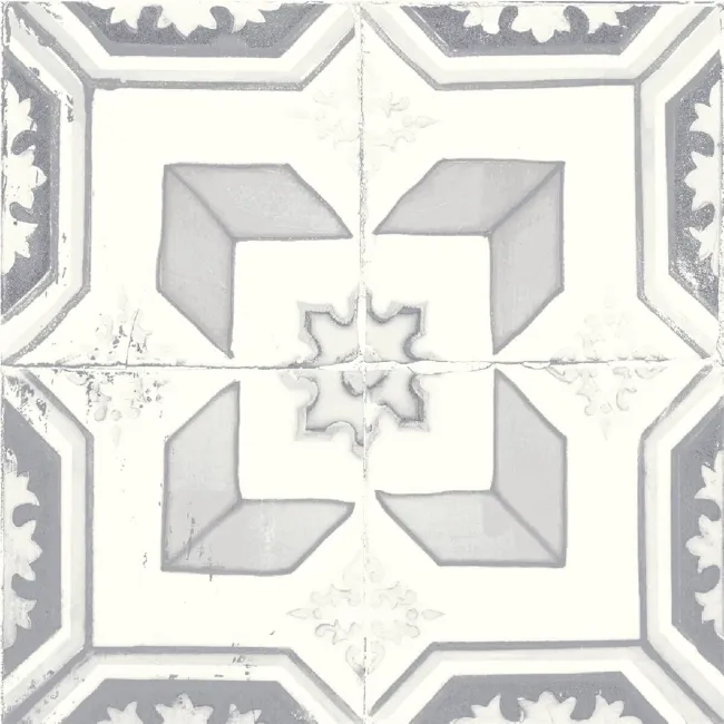 Nikea Grey Patterned  Matt Porcelain Wall and Floor Tile